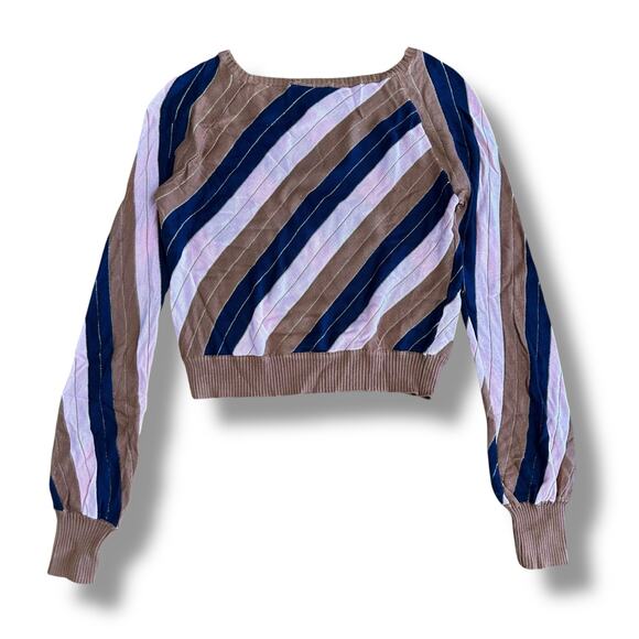 Foxiedox Striped Knit 2 Piece Set S Sweater + Maxi Skirt Festival Retro Boho Y2K - Picture 5 of 10